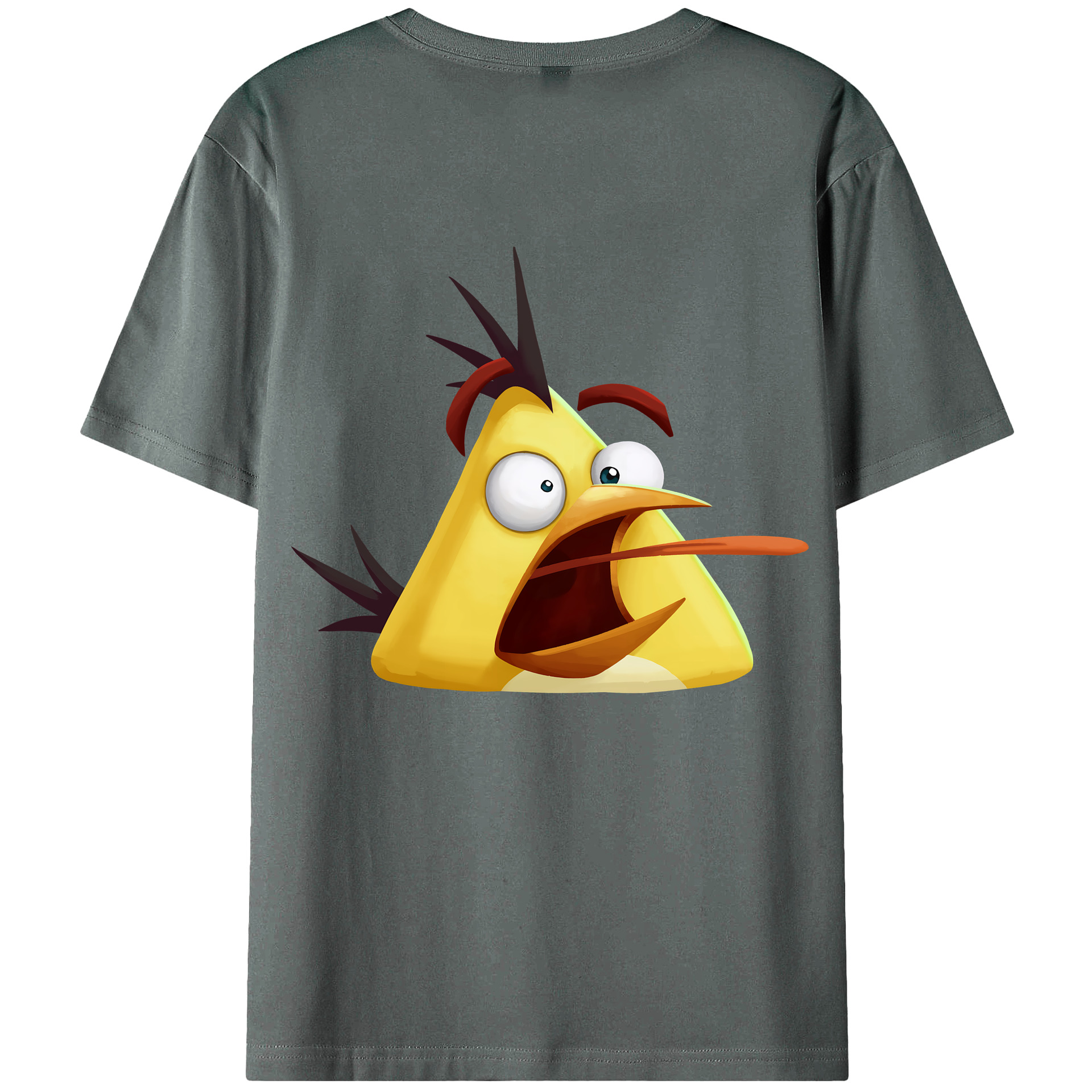 （画像用） Angry Birds アングリーバード 綿100％ メンズ半袖Tシャツ（バックプリント） 通気性